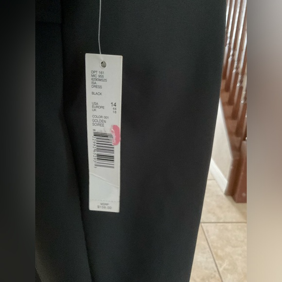 ANTONIO MELANI BLACK ISA DRESS SIZE 14 NEW WITH TAGS GOLDEN SOIRÉE - Picture 5 of 5